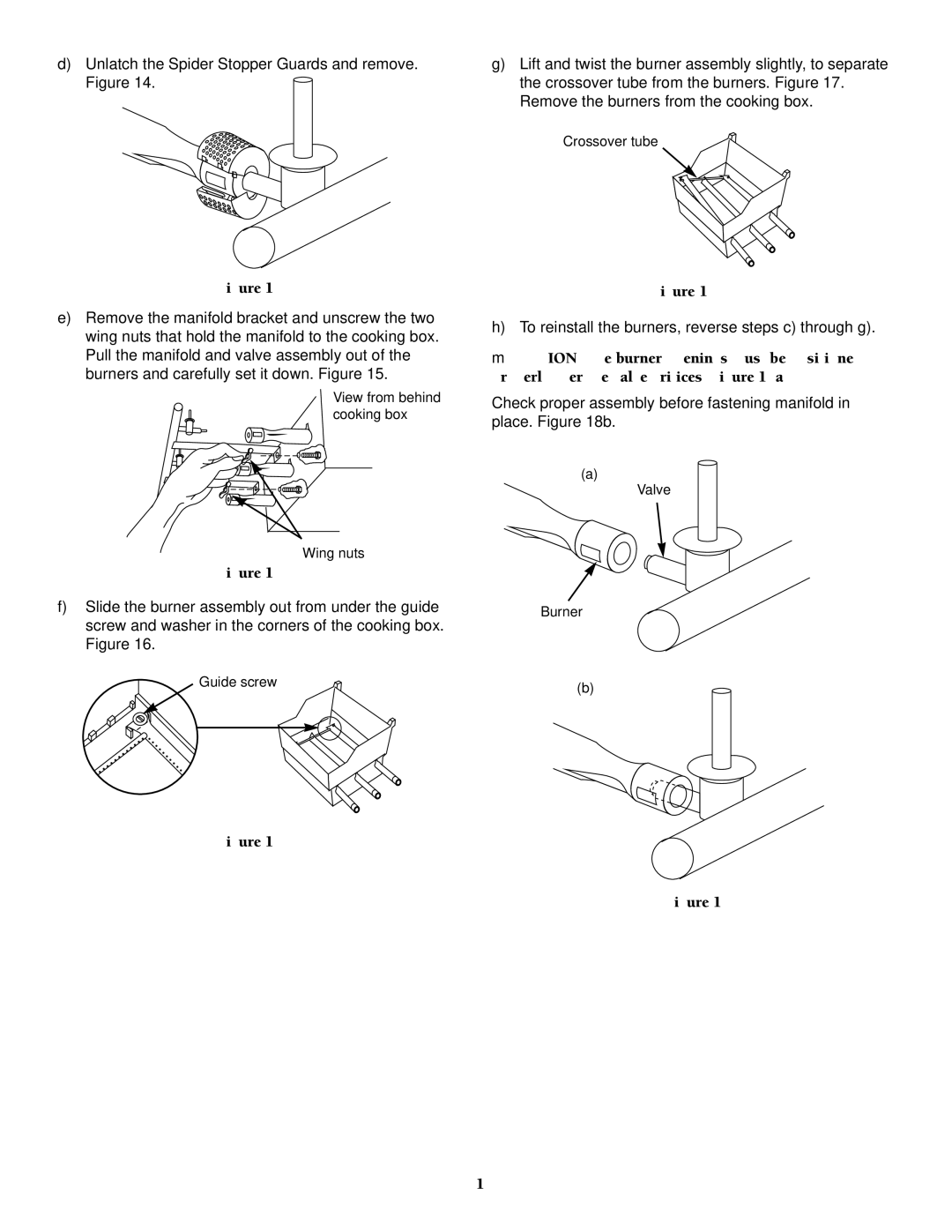 Weber 1000 owner manual To reinstall the burners, reverse steps c through g 