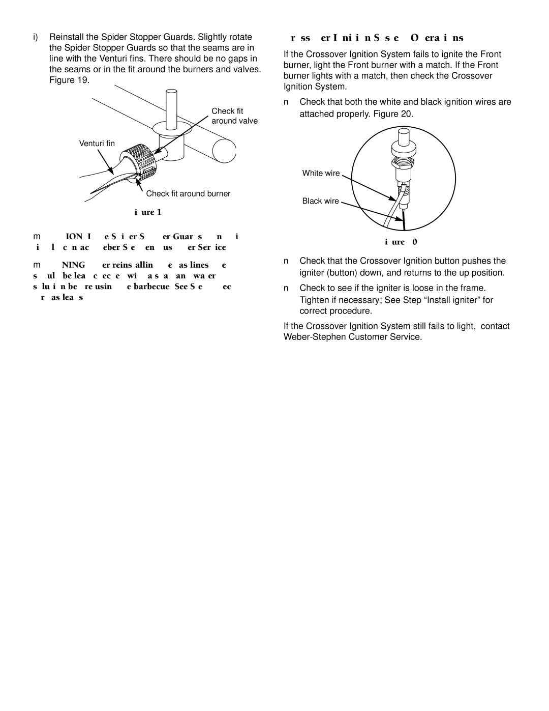 Weber 1000 owner manual Crossover Ignition System Operations 