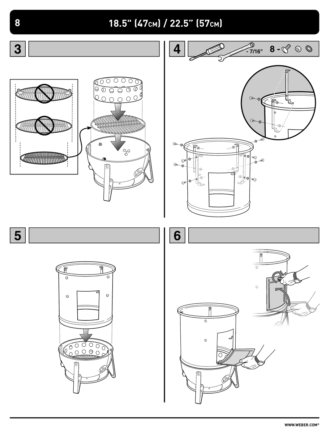 Weber 100108 manual 18.5 47CM / 22.5 57CM 