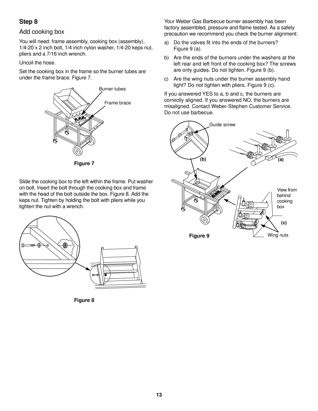 Weber 1100 LP owner manual Add cooking box 