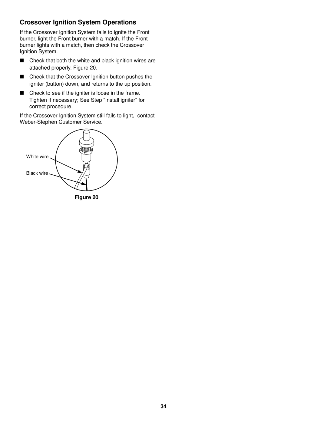 Weber 1100 LP owner manual Crossover Ignition System Operations 