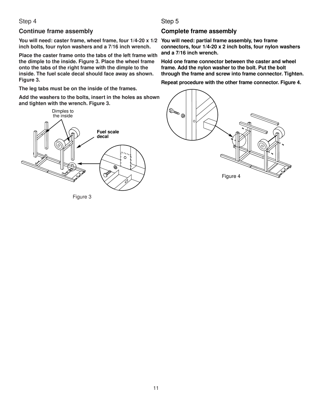 Weber 1200 owner manual Continue frame assembly, Complete frame assembly 