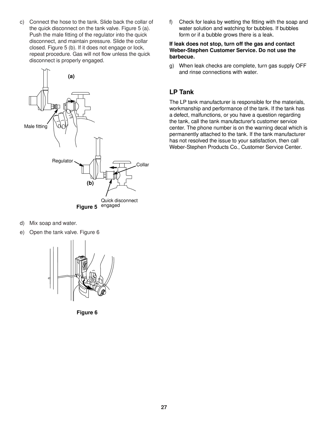 Weber 1200 owner manual Engaged 