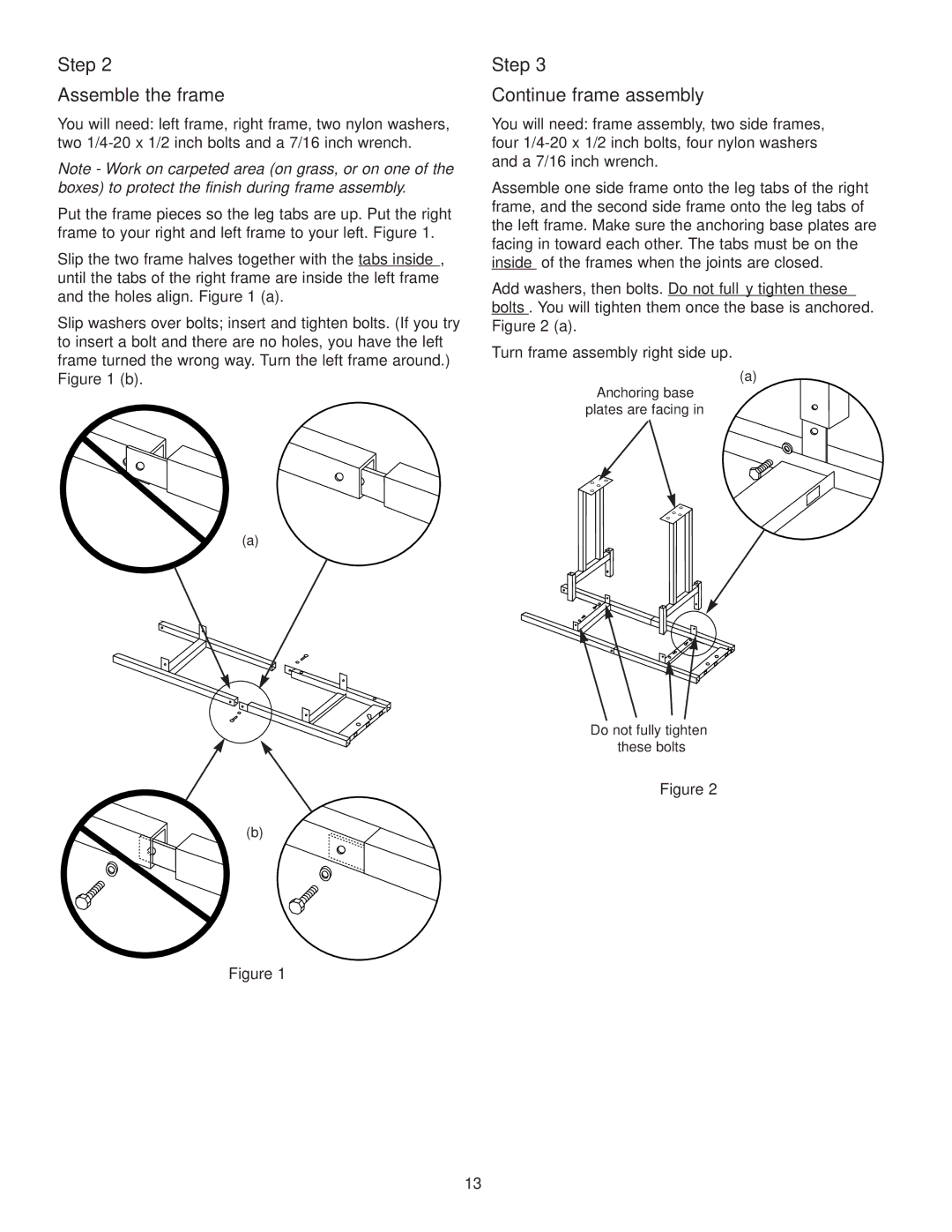 Weber 1500 LX owner manual Assemble the frame, Continue frame assembly 