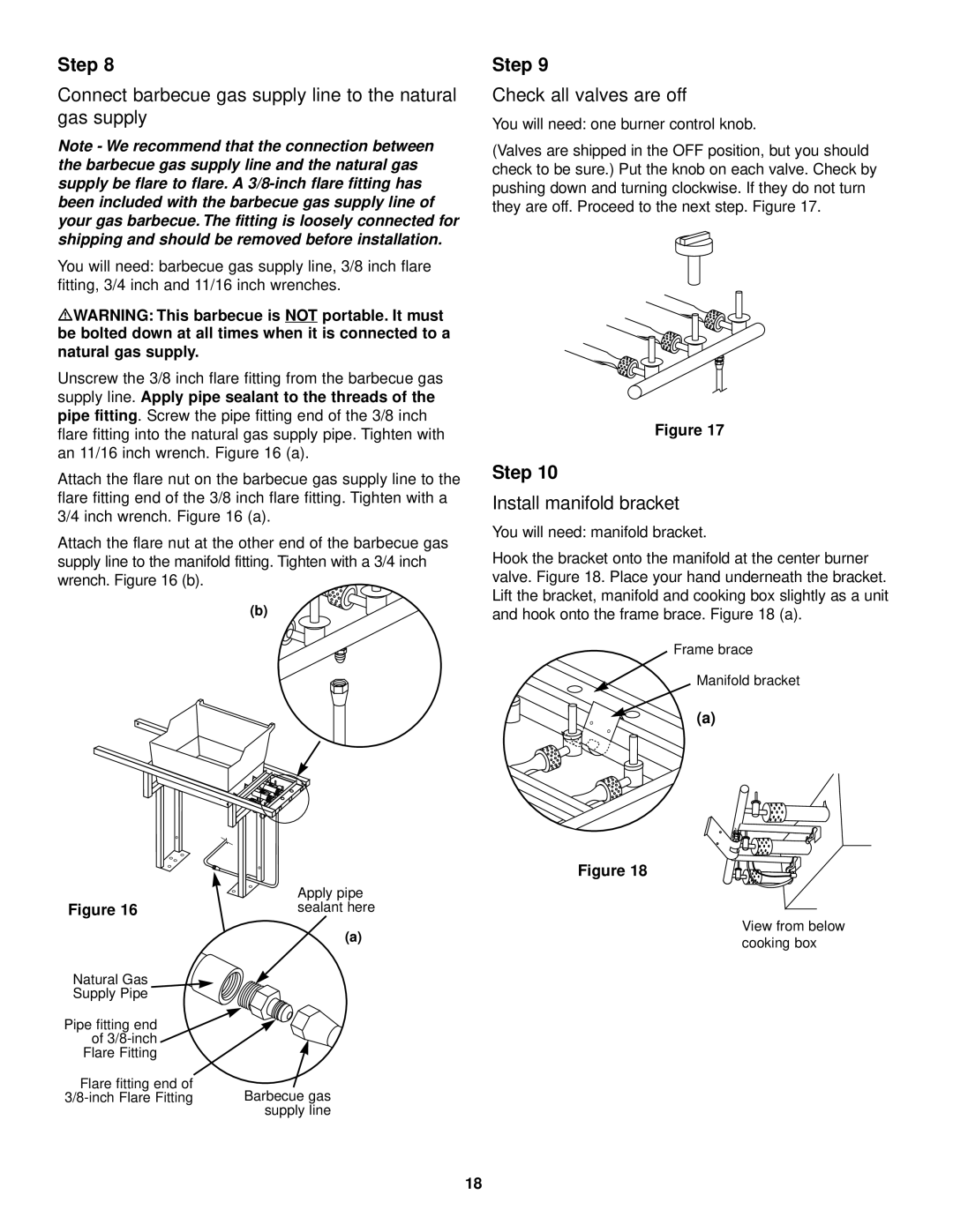 Weber 1500 LX owner manual Connect barbecue gas supply line to the natural gas supply, Check all valves are off 