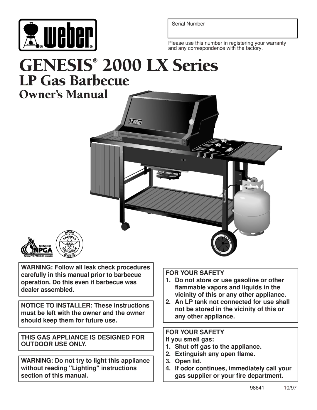 Weber owner manual Genesis 2000 LX Series 