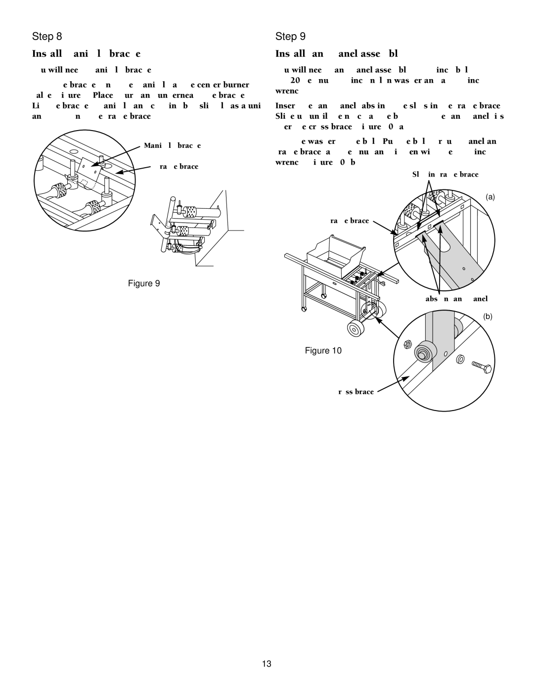 Weber 2000 LX Series owner manual Install manifold bracket, Install tank panel assembly 