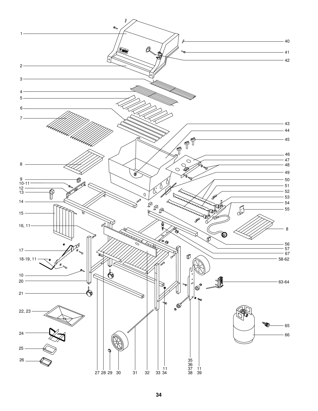 Weber 2000 LX Series owner manual 10-11 18-19 