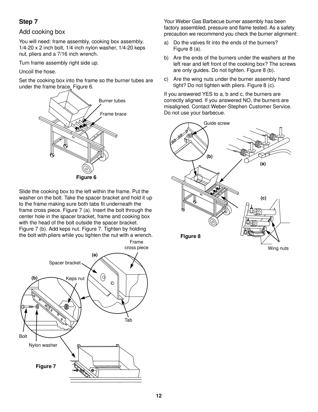 Weber 2000 LX owner manual Add cooking box 