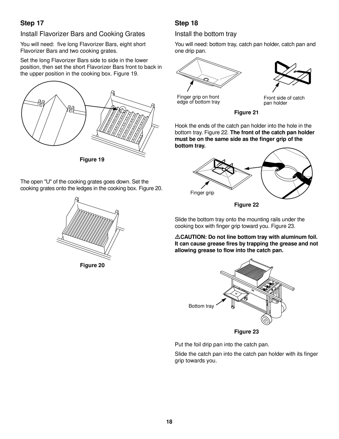 Weber 2000 LX owner manual Install Flavorizer Bars and Cooking Grates, Install the bottom tray 