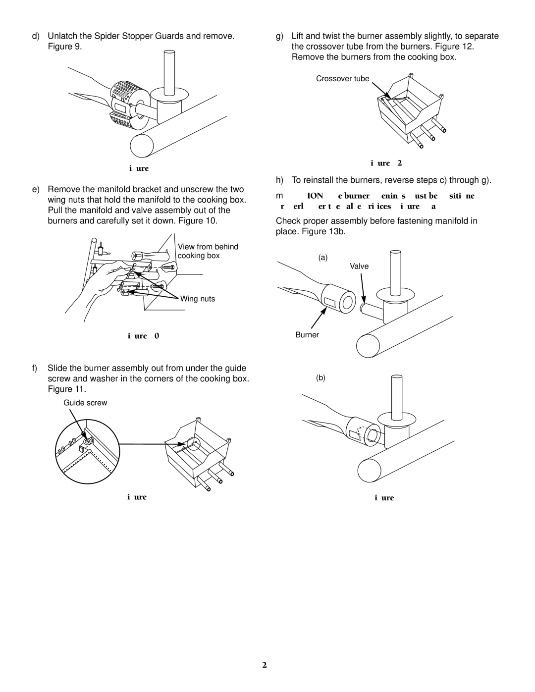 Weber 2000 owner manual To reinstall the burners, reverse steps c through g 