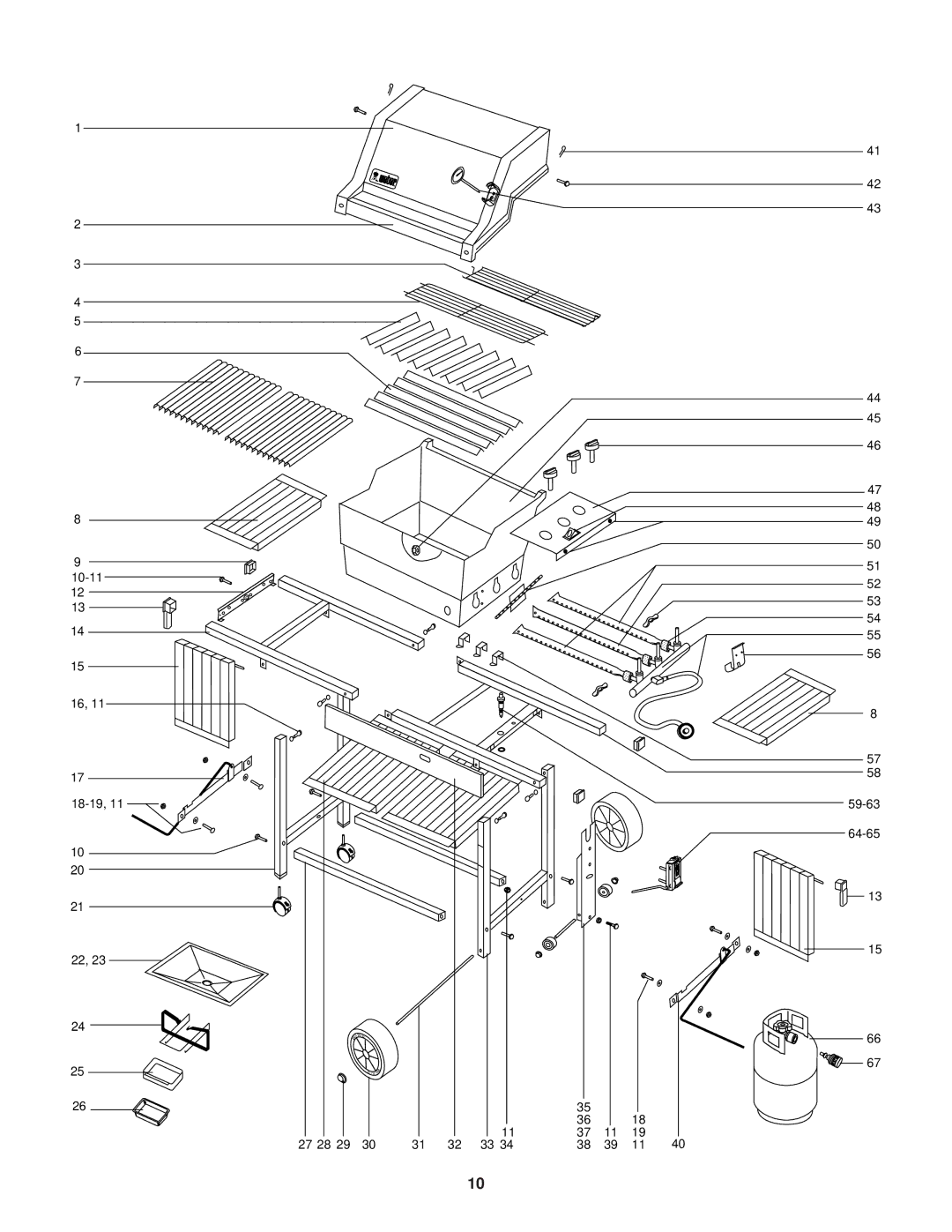 Weber 2200 Series manual 10-11 18-19 59-63 64-65 