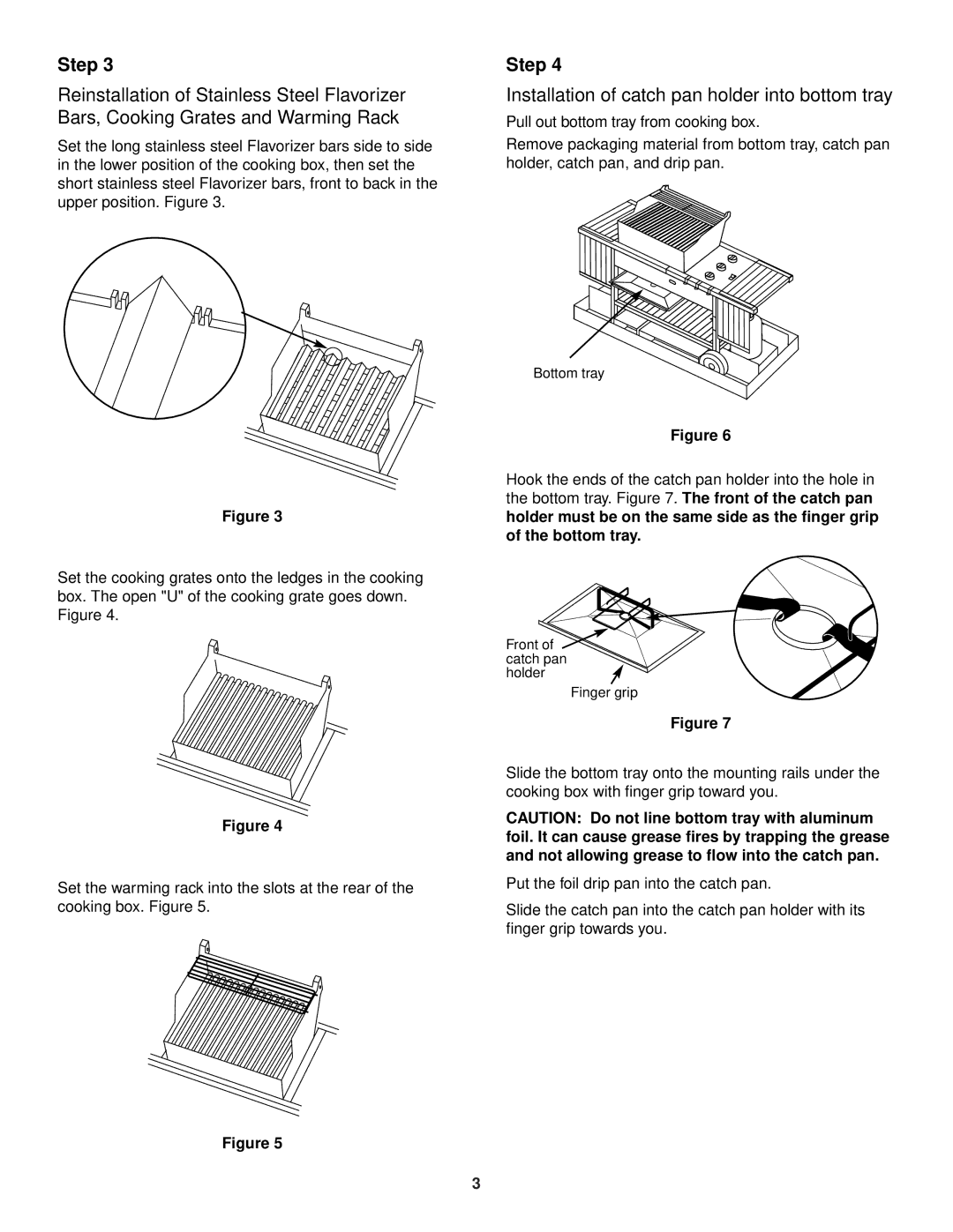 Weber 2200 Series manual Installation of catch pan holder into bottom tray 