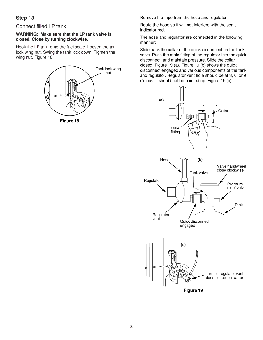 Weber 2200 Series manual Connect filled LP tank 