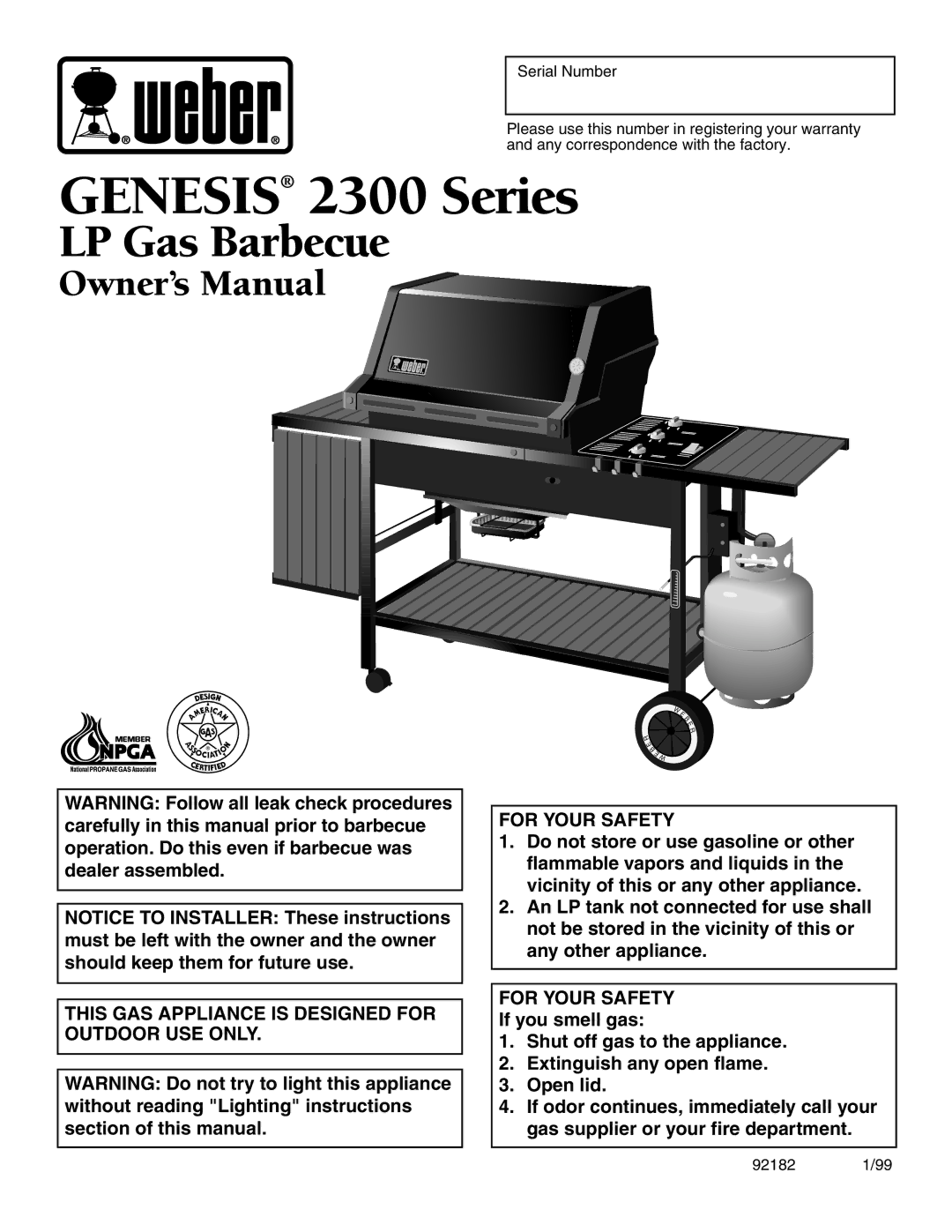 Weber owner manual Genesis 2300 Series 