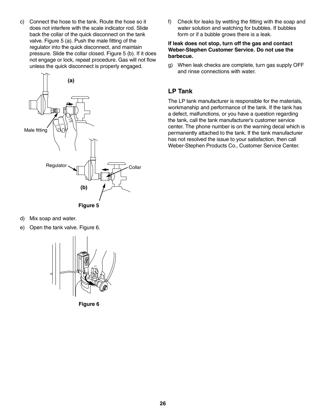 Weber 2300 owner manual Male fitting Regulator 