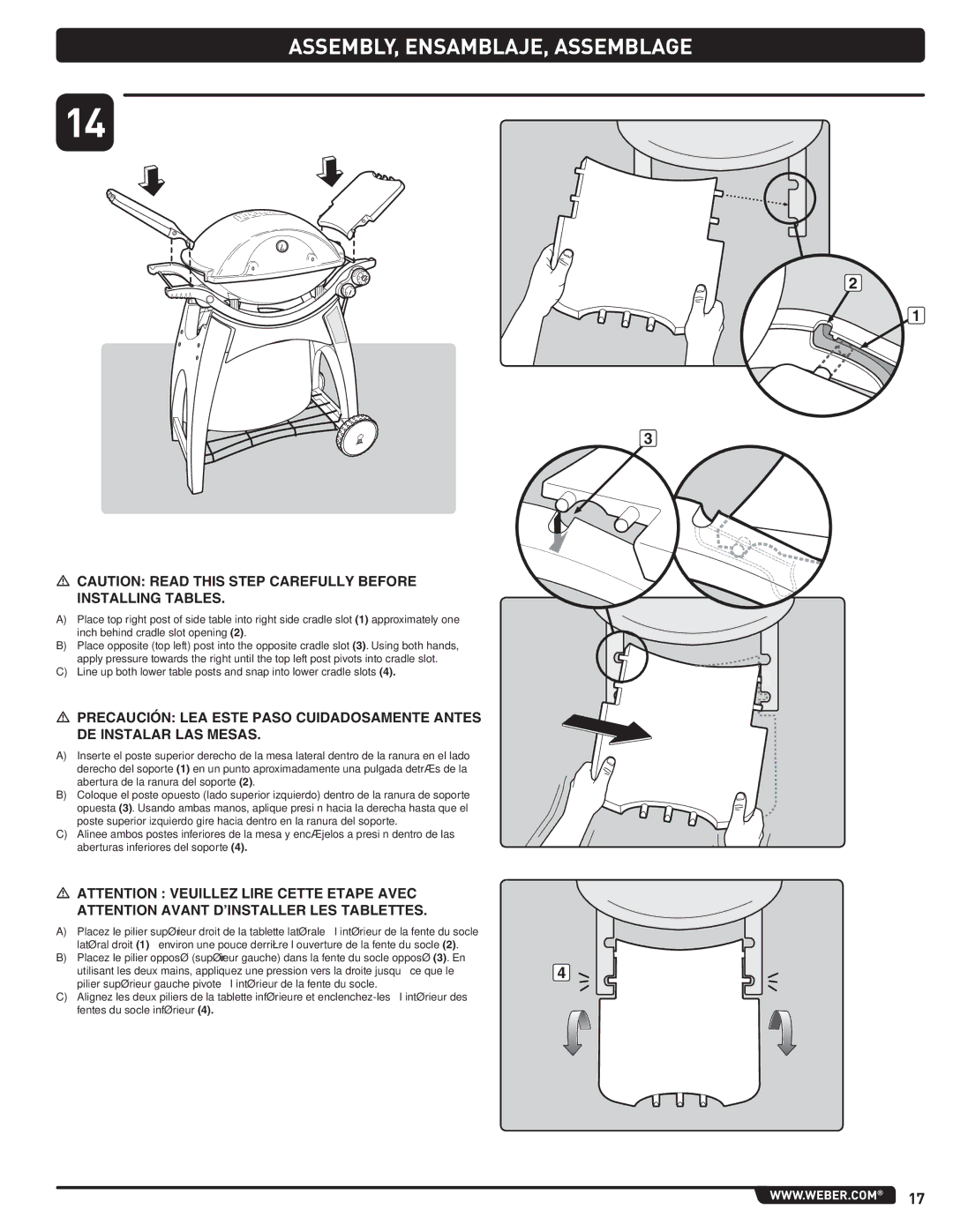 Weber 300 manual ASSEMBLY, ENSAMBLAJE, Assemblage 