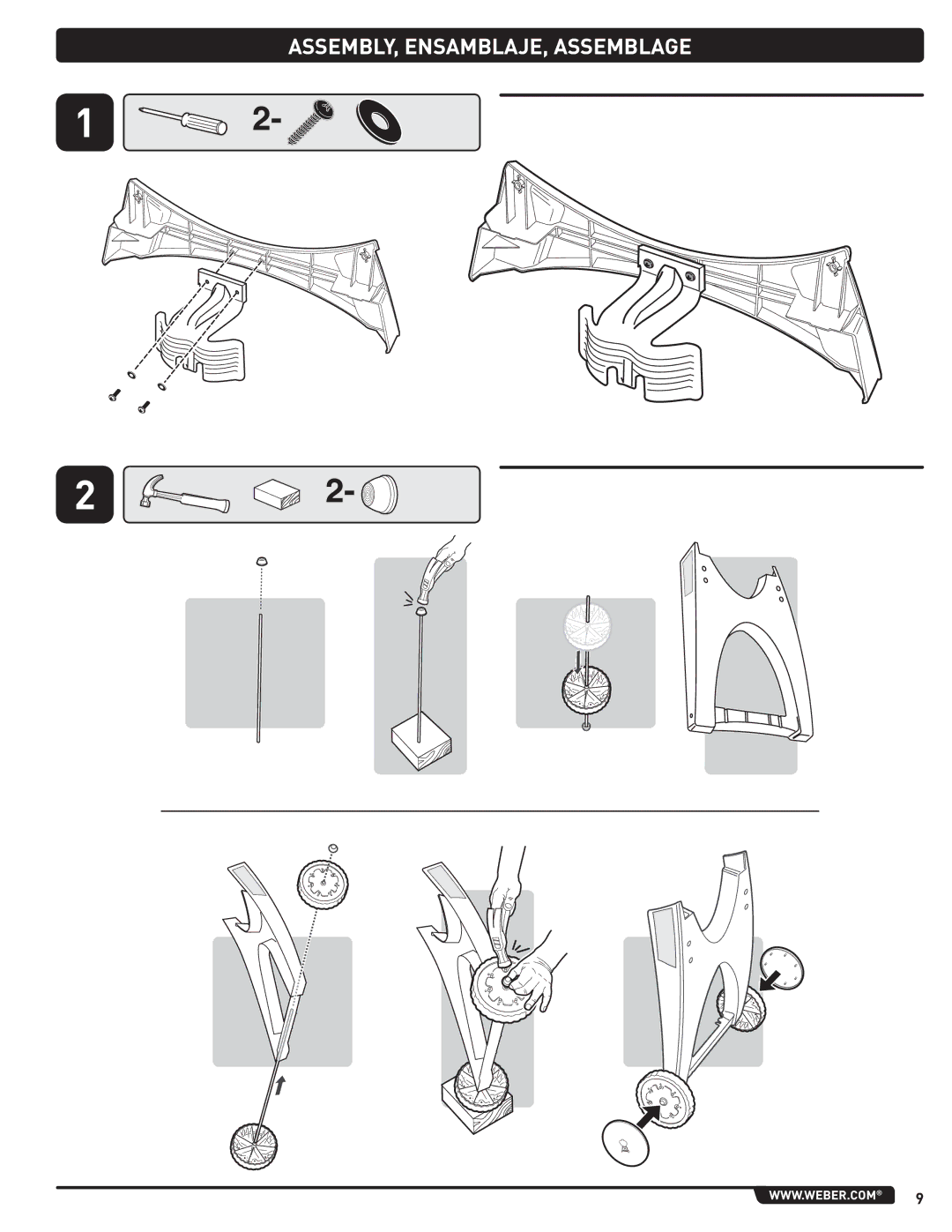 Weber 300 manual ASSEMBLY, ENSAMBLAJE, Assemblage 