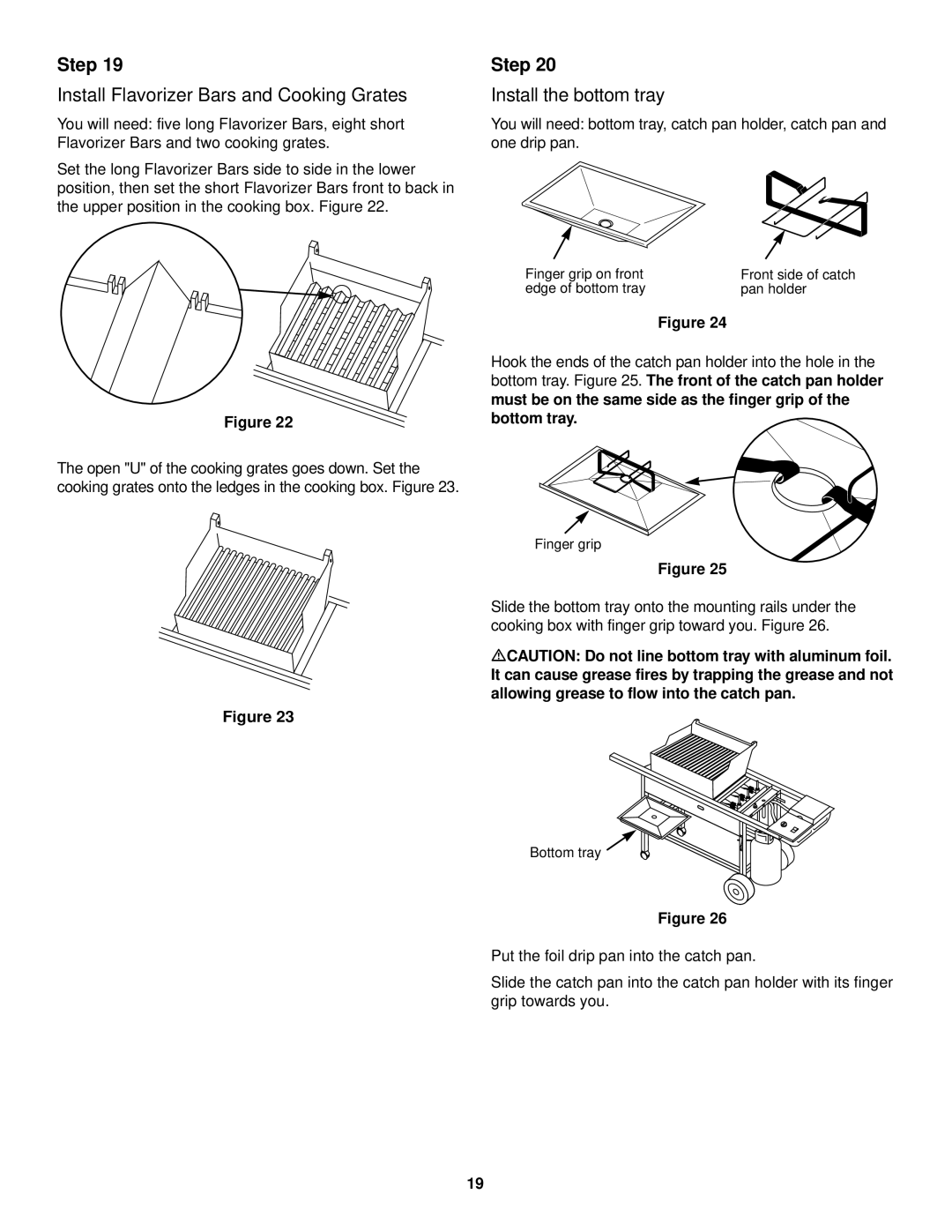 Weber 3000 LX owner manual Install Flavorizer Bars and Cooking Grates, Install the bottom tray 