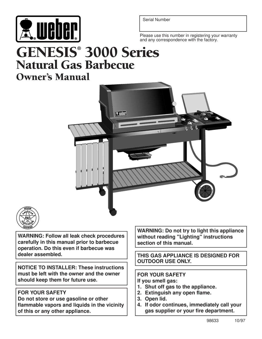 Weber owner manual Genesis 3000 Series 