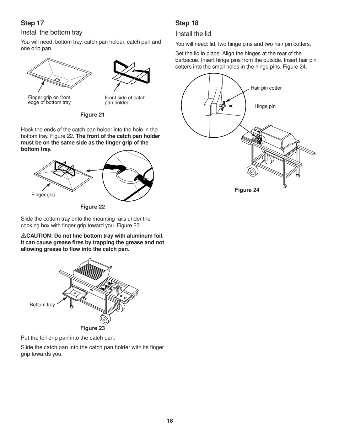 Weber 3000 Series owner manual Install the bottom tray, Install the lid 