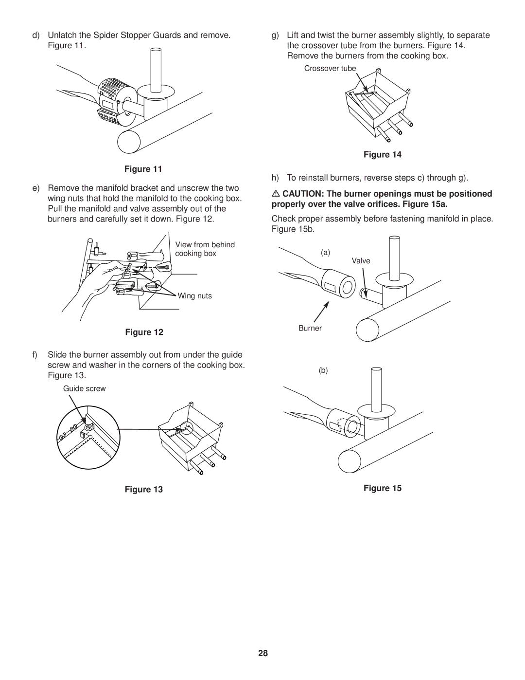 Weber 3000 Series owner manual View from behind cooking box Wing nuts 