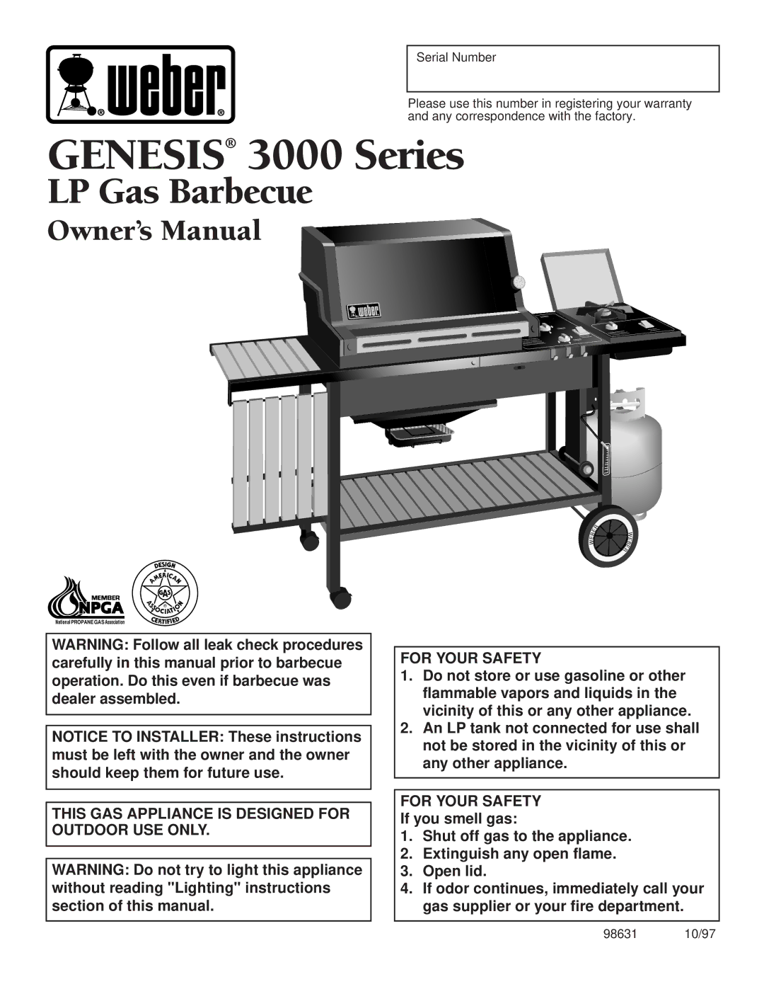 Weber owner manual Genesis 3000 Series 