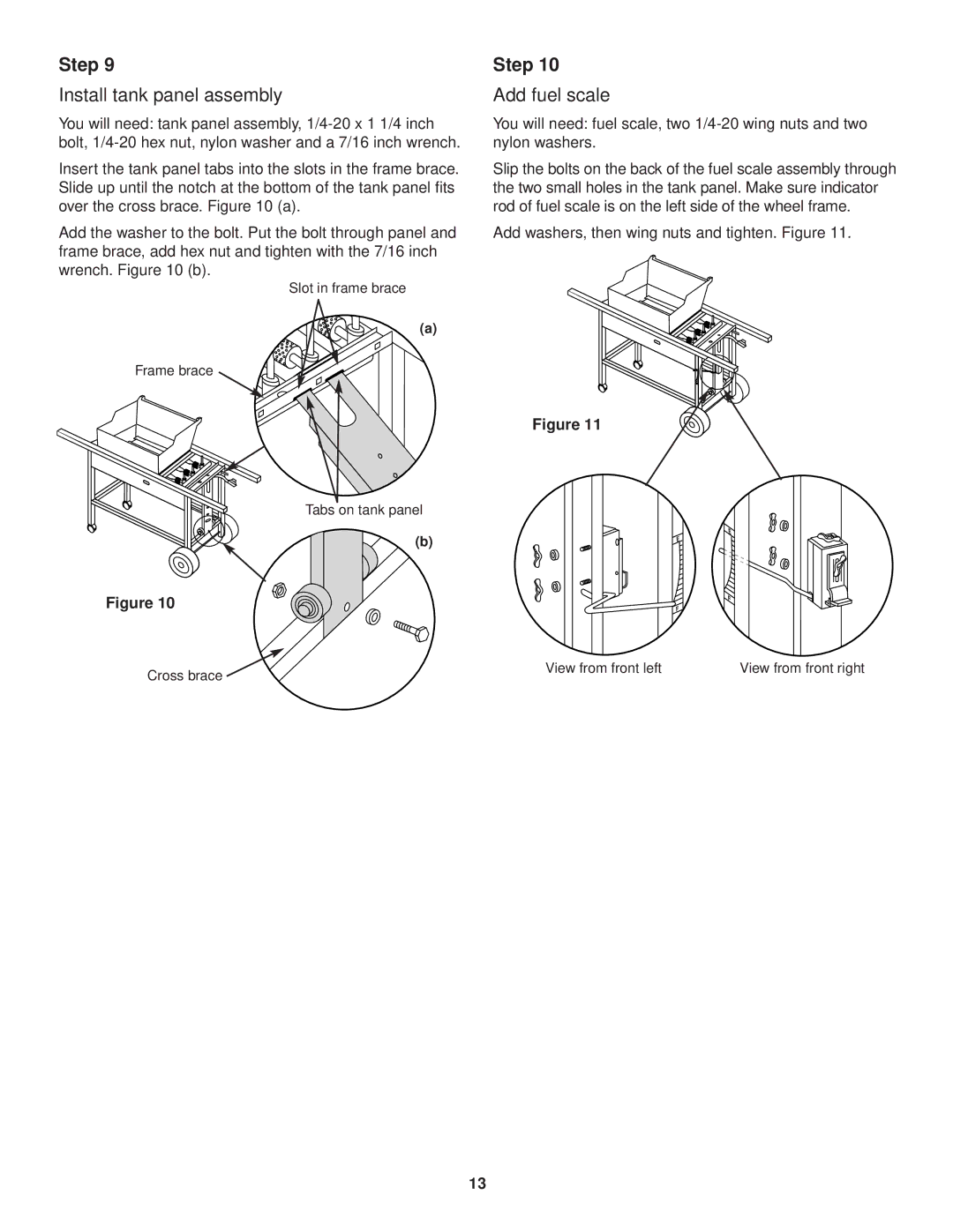 Weber 3000 owner manual Install tank panel assembly, Add fuel scale 