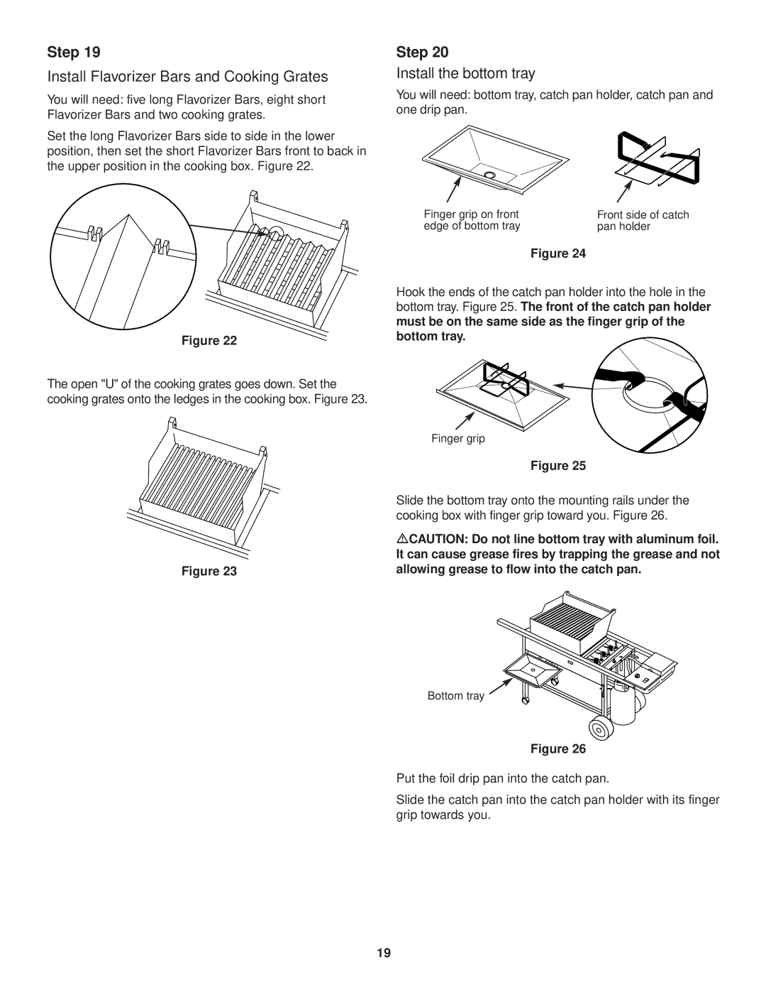 Weber 3000 owner manual Install Flavorizer Bars and Cooking Grates, Install the bottom tray 