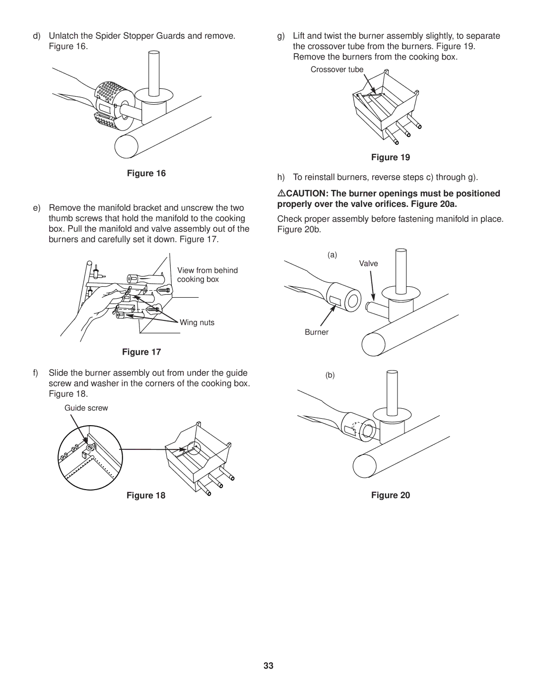 Weber 3000 owner manual To reinstall burners, reverse steps c through g 