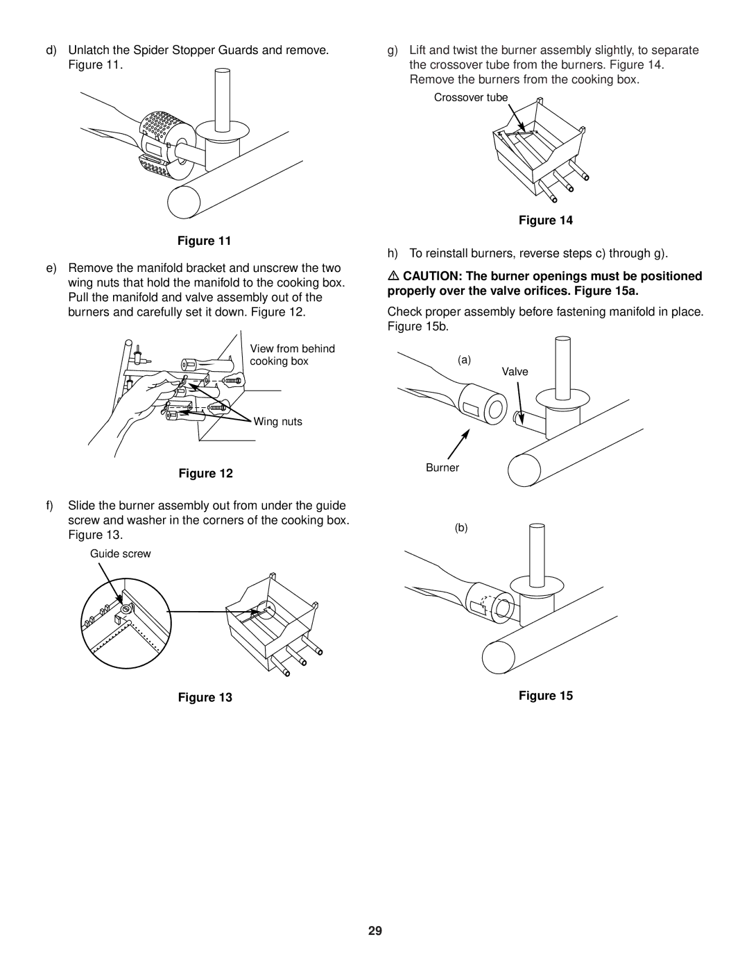 Weber 3100 owner manual View from behind cooking box Wing nuts 