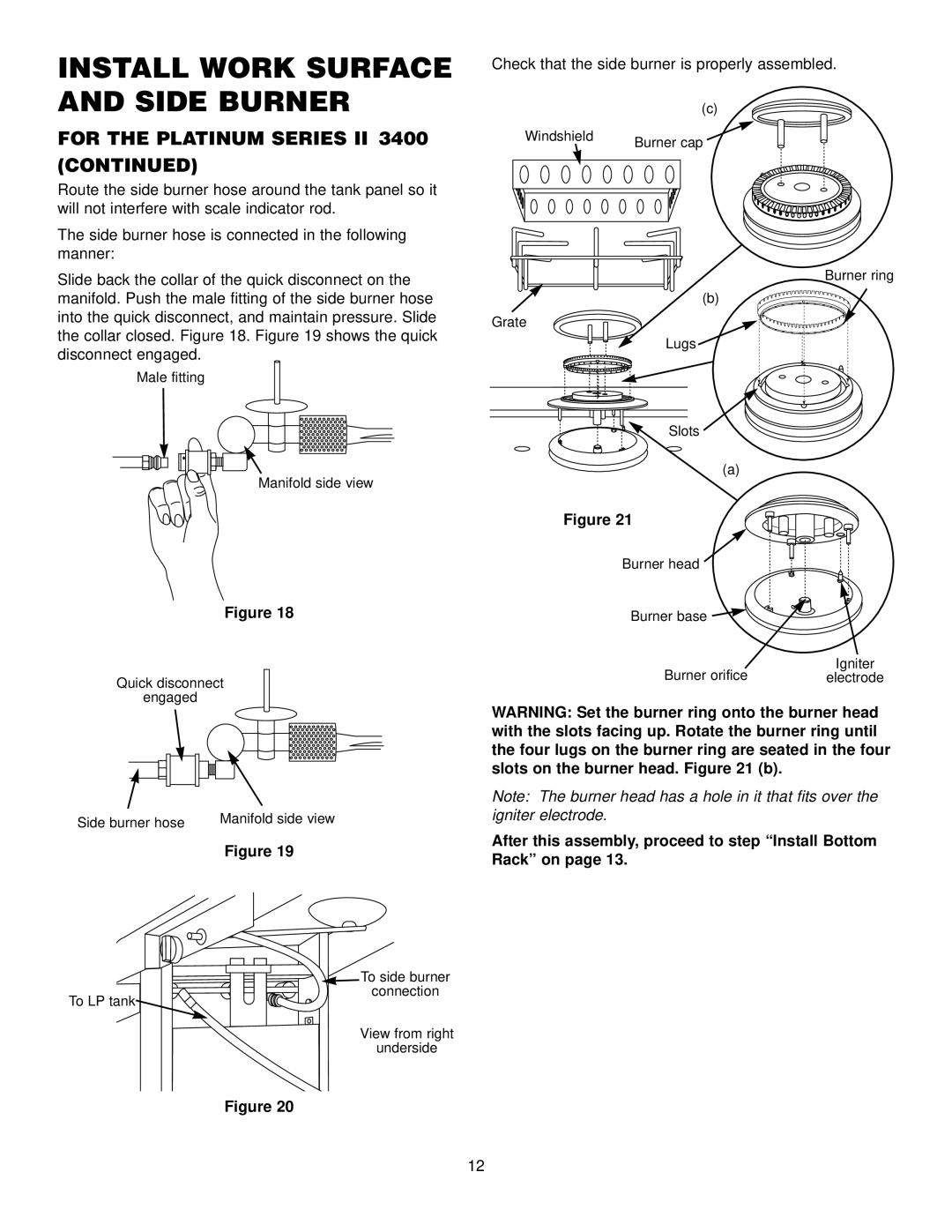 Weber 3200 LP, 2200 LP manual Burner orifice Igniter 