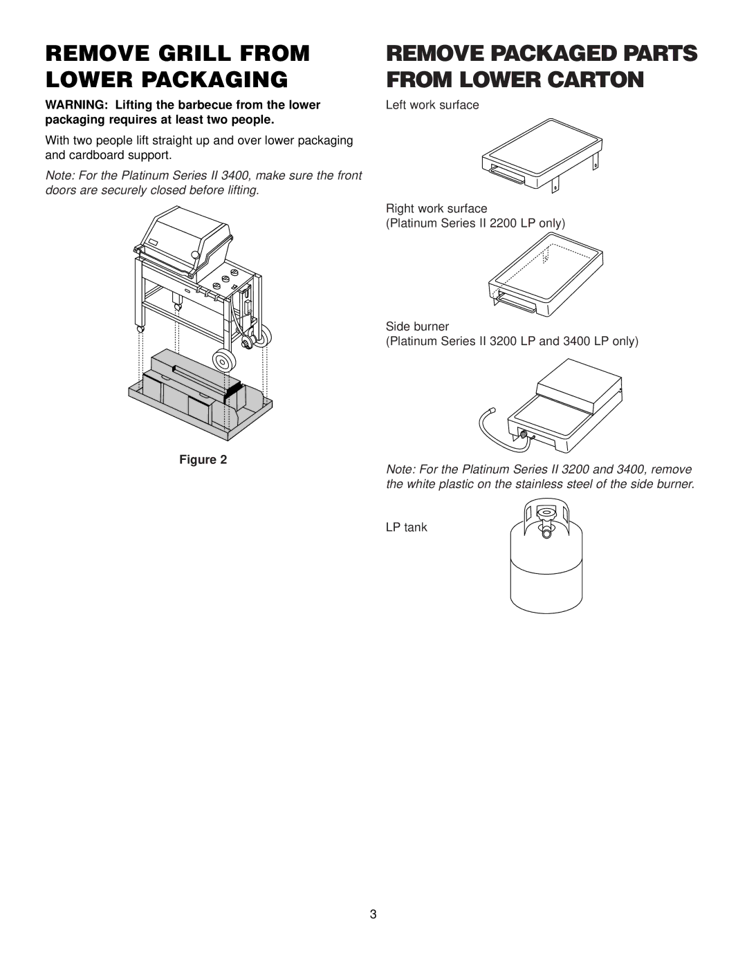 Weber 2200 LP, 3200 LP manual Left work surface 