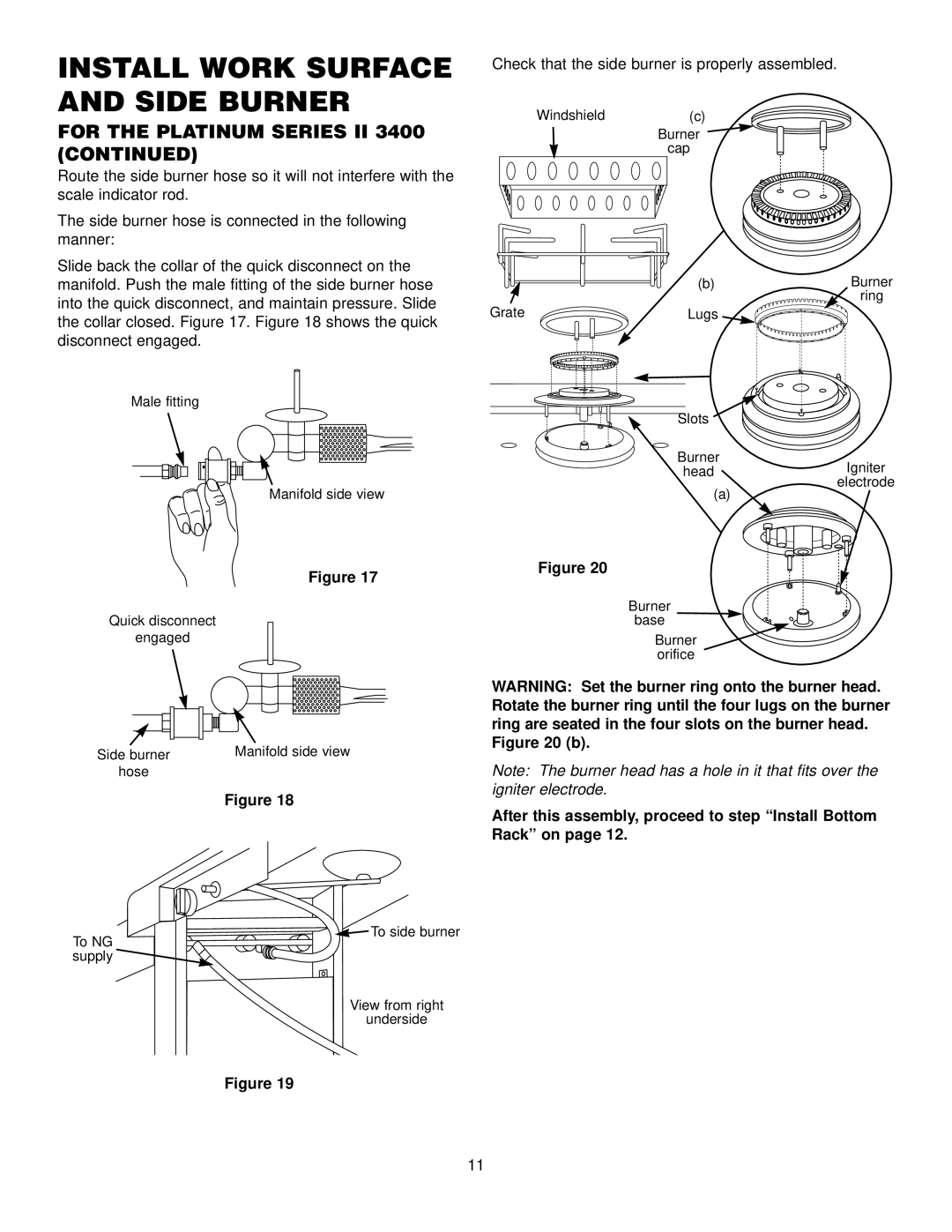 Weber 3200 NG, 3400 NG, 2200 NG manual Burner Base Orifice 