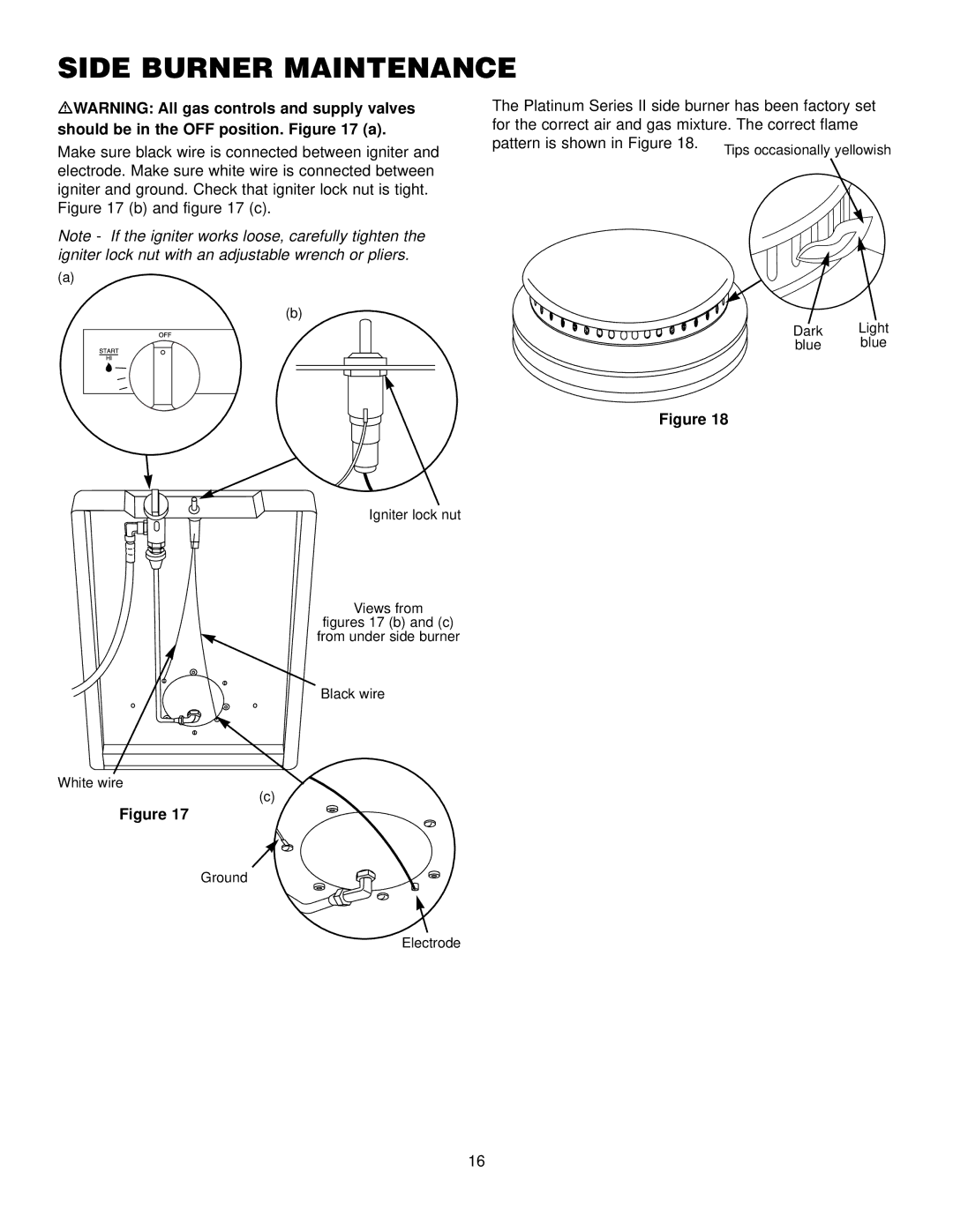 Weber 3400 NG, 2200 NG manual Side Burner Maintenance 