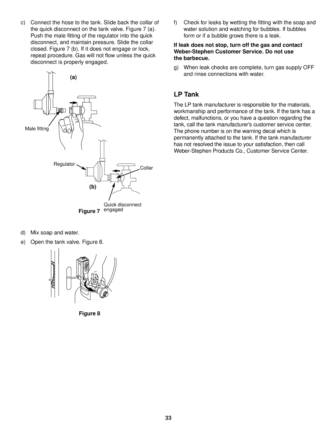 Weber 3400 Series owner manual Engaged 