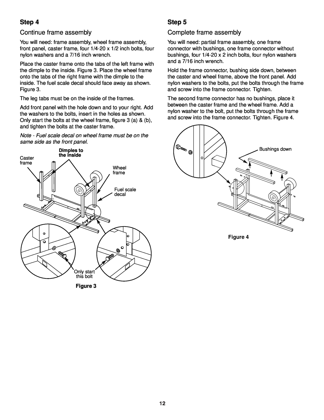 Weber 3400 Series owner manual Step, Continue frame assembly, Complete frame assembly 