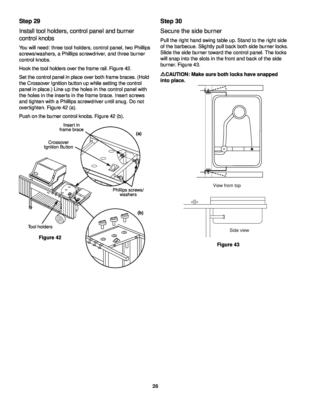 Weber 3400 Series owner manual Step, Secure the side burner 