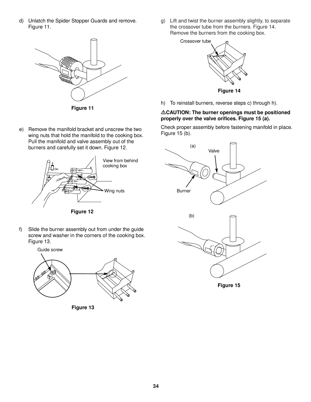 Weber 3400 owner manual To reinstall burners, reverse steps c through h 