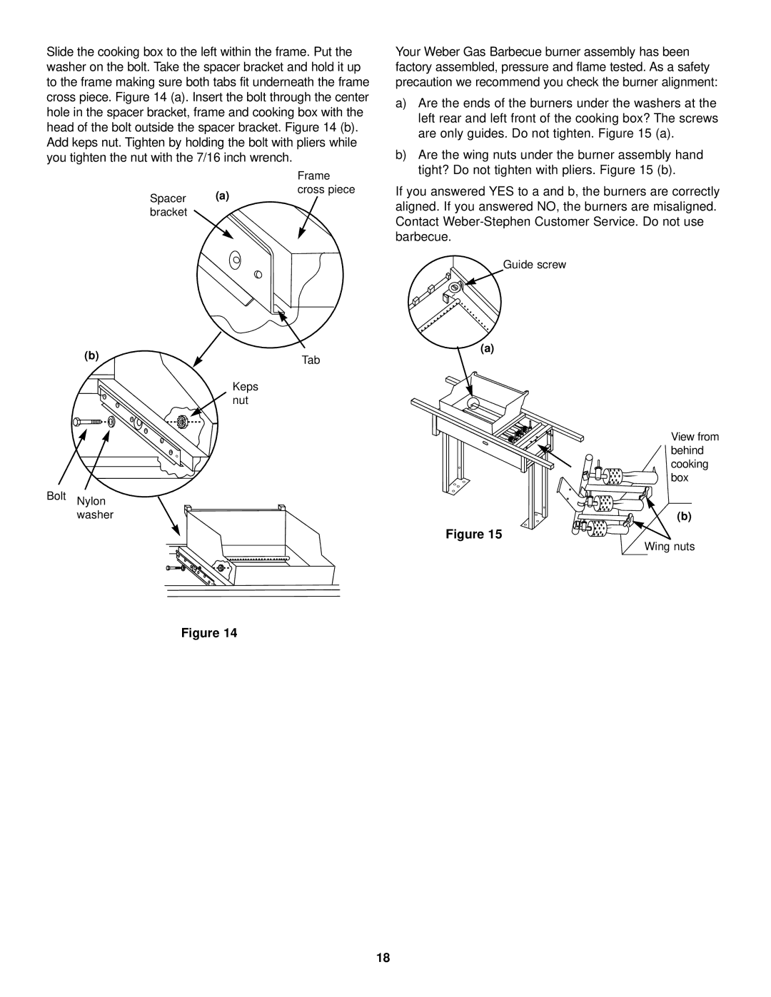 Weber 3500 LX owner manual Spacer a bracket Frame cross piece 