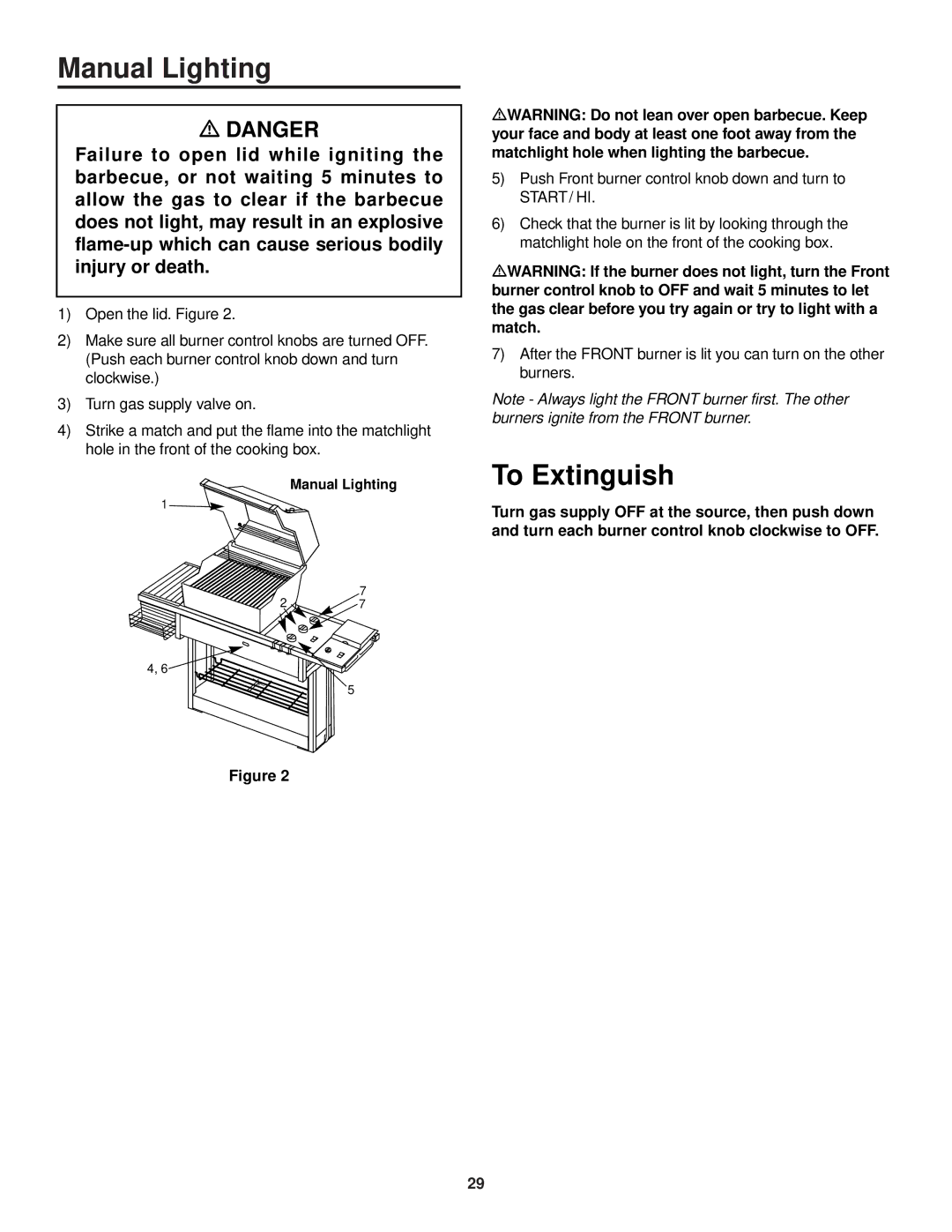 Weber 3500 owner manual Manual Lighting 