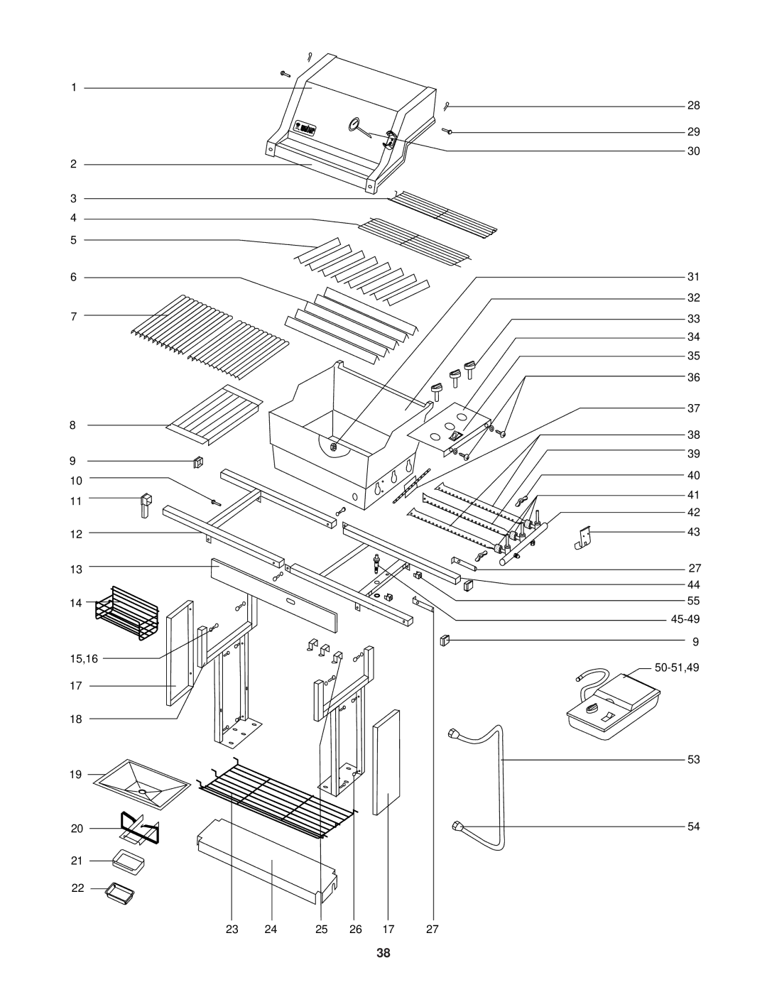 Weber 3500 owner manual 15,16 45-49 50-51,49 