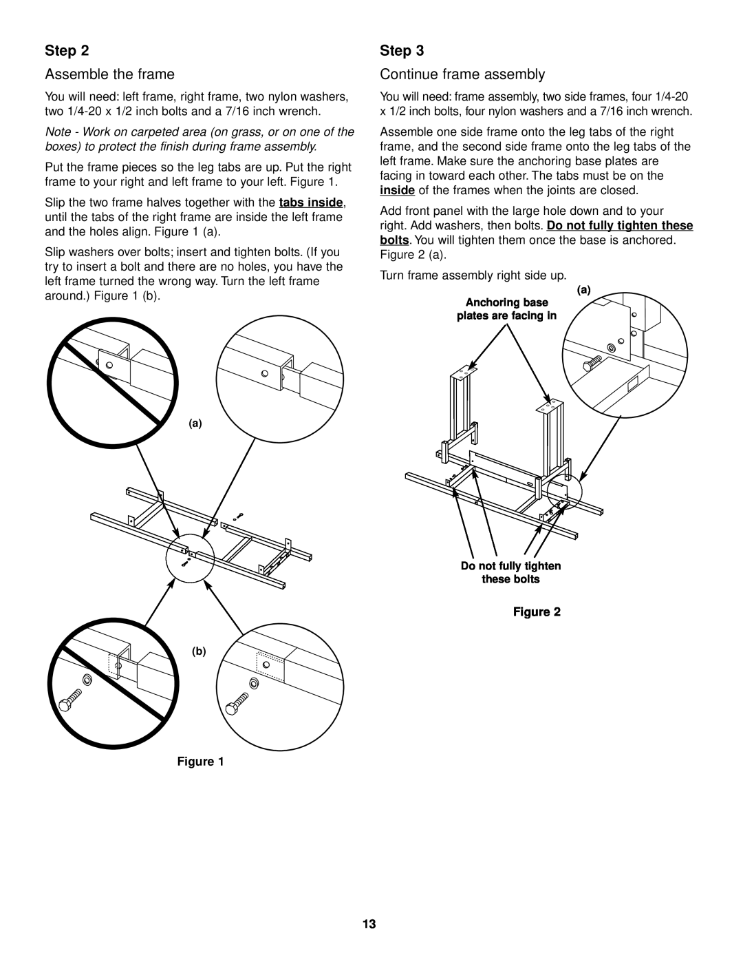 Weber 3500 owner manual Step, Assemble the frame, Continue frame assembly 
