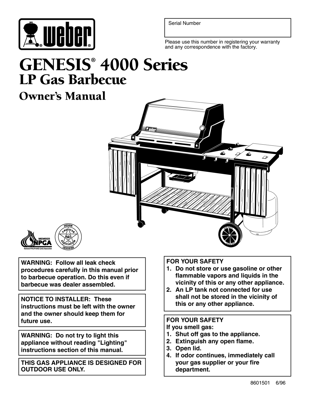 Weber owner manual Genesis 4000 Series 