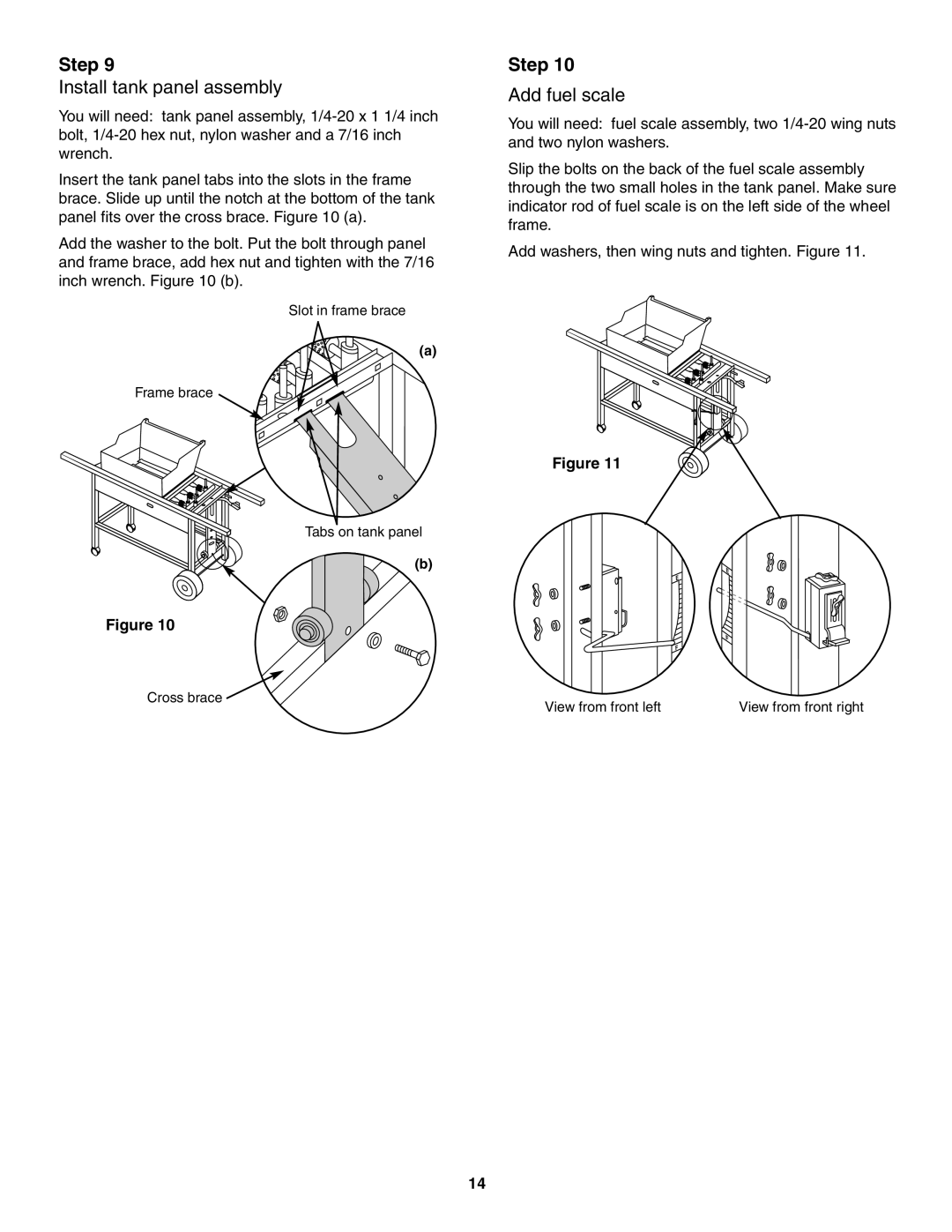 Weber 4000 owner manual Install tank panel assembly, Add fuel scale 