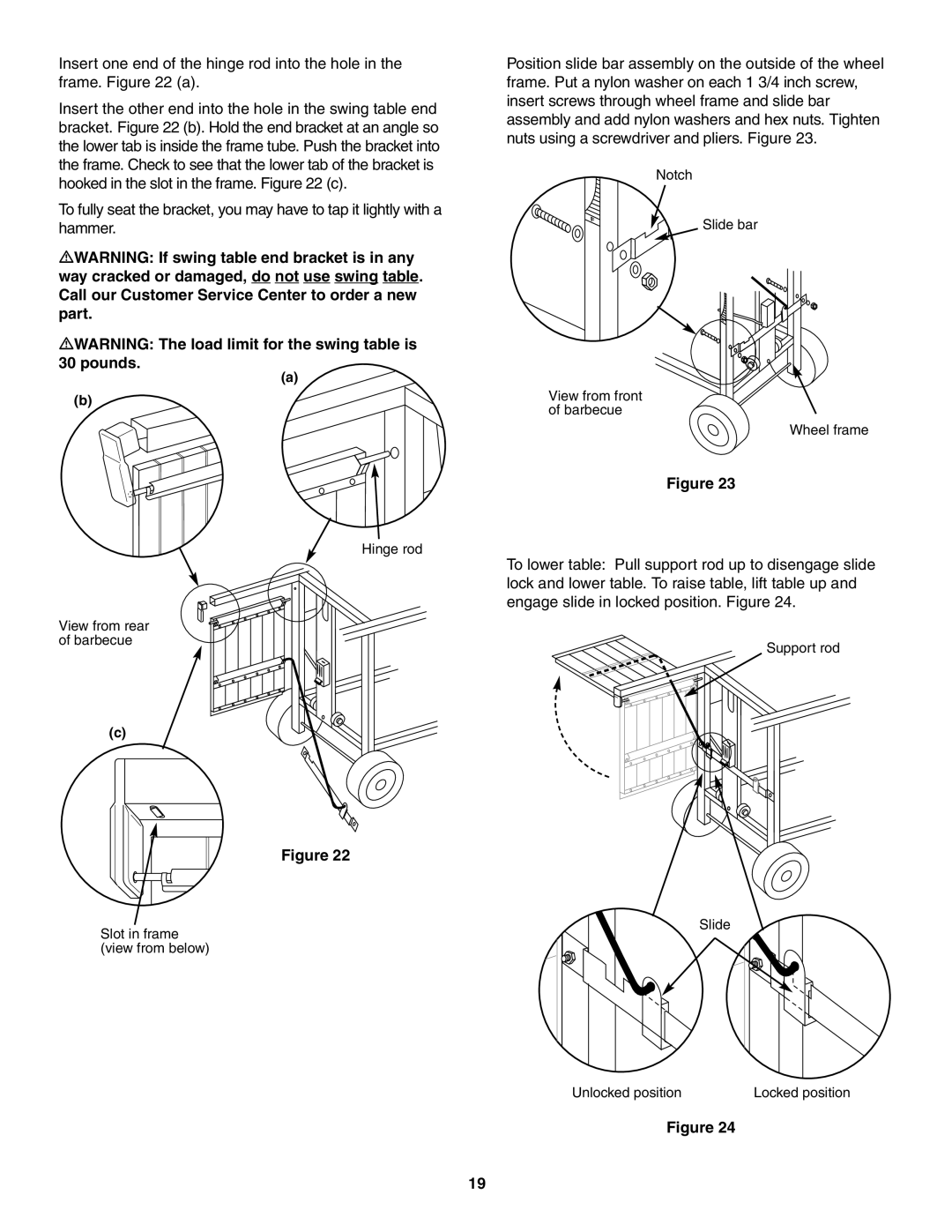 Weber 4000 owner manual Hinge rod View from rear of barbecue 