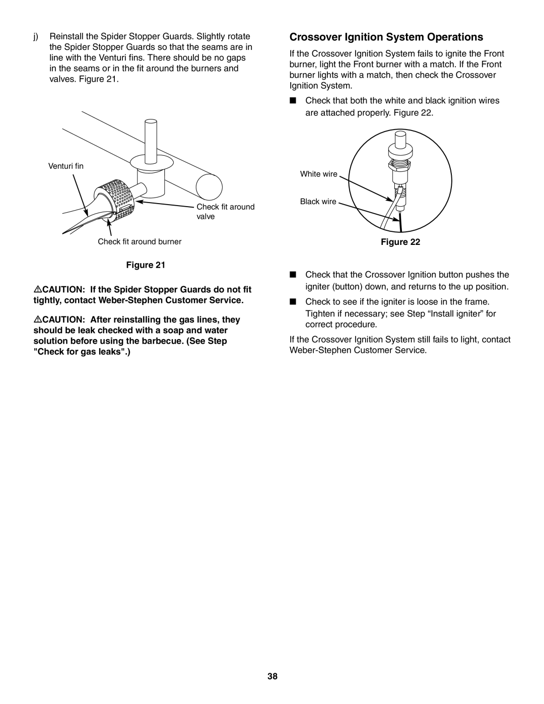 Weber 4000 owner manual Crossover Ignition System Operations 