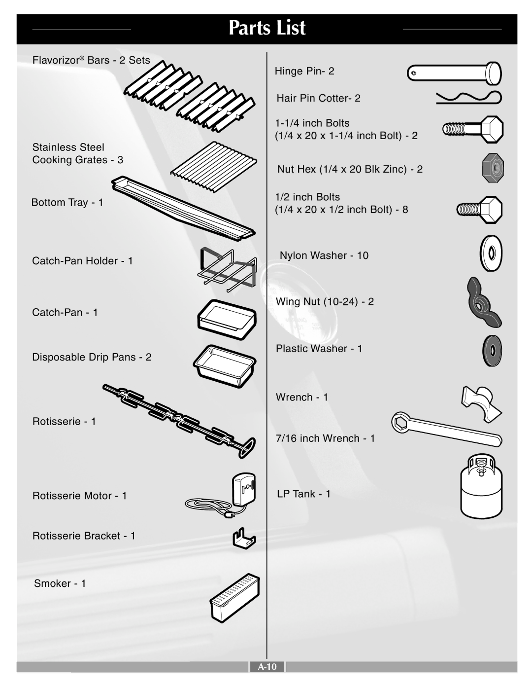 Weber 41995 manual Parts List 