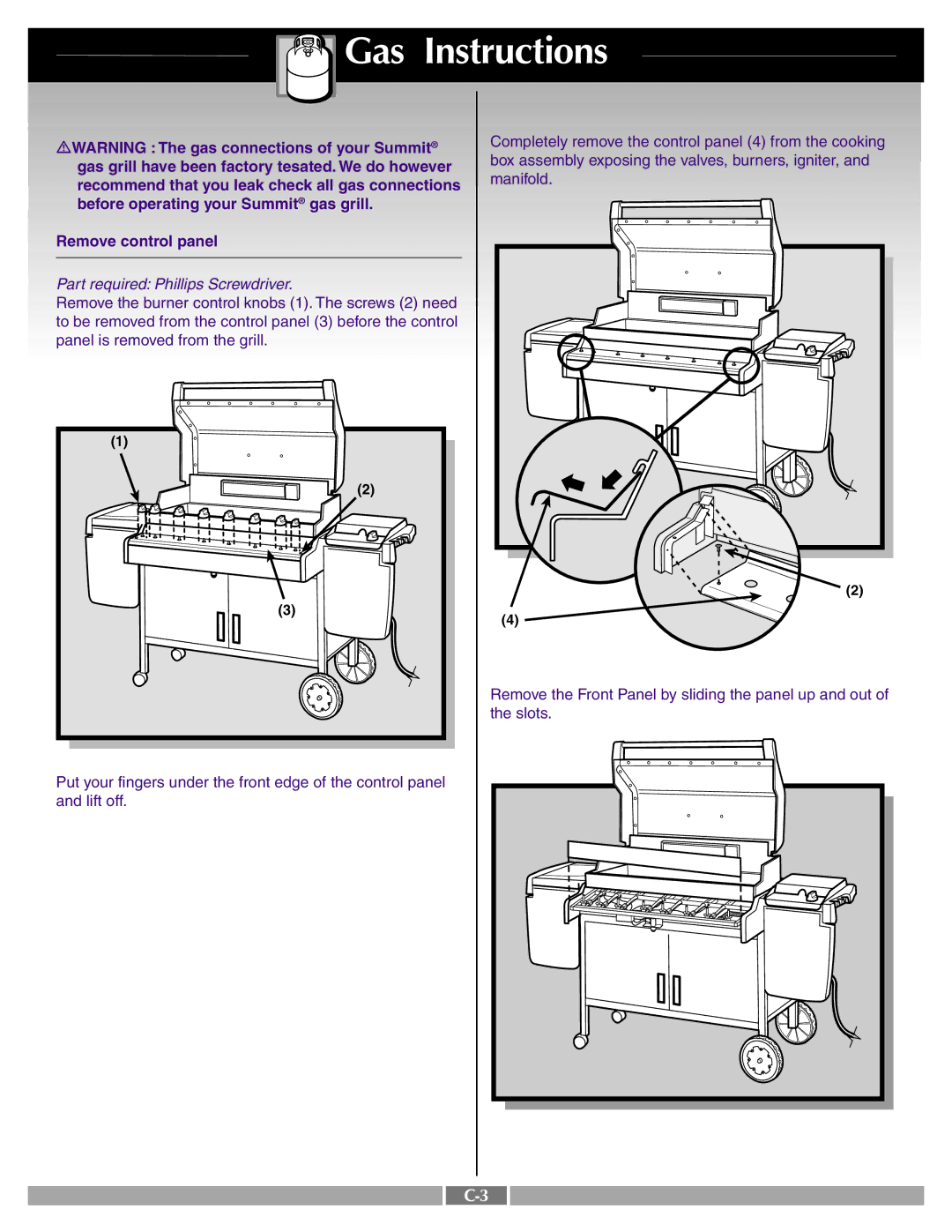 Weber 41995 manual Gas grill have been factory tesated. We do however, Recommend that you leak check all gas connections 