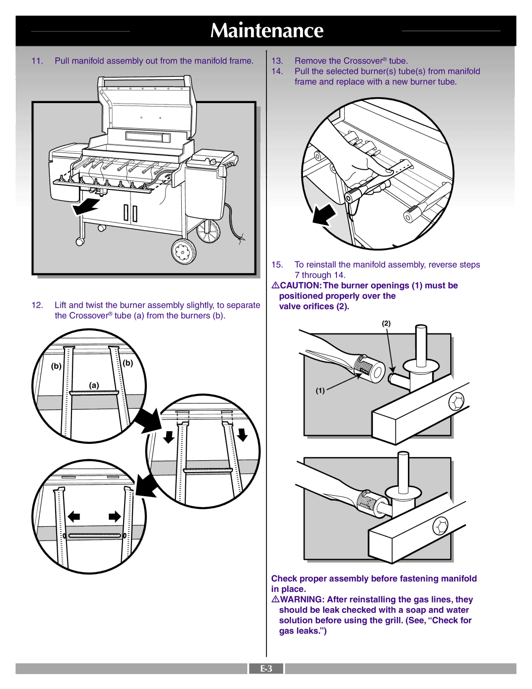 Weber 41995 manual Maintenance 